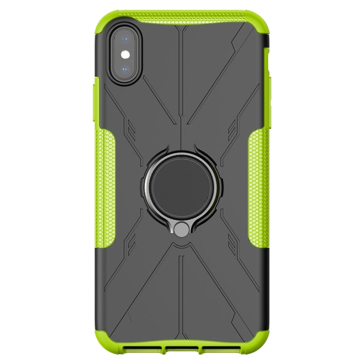 For iPhone XS Max Armor Bear Shockproof PC + TPU Protective Case with Ring Holder