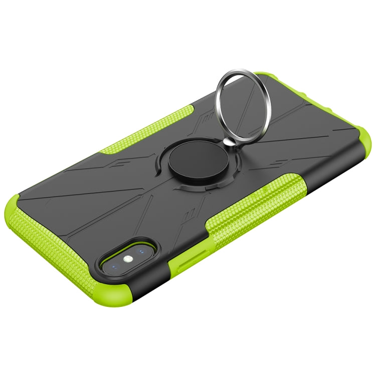 For iPhone XS Max Armor Bear Shockproof PC + TPU Protective Case with Ring Holder
