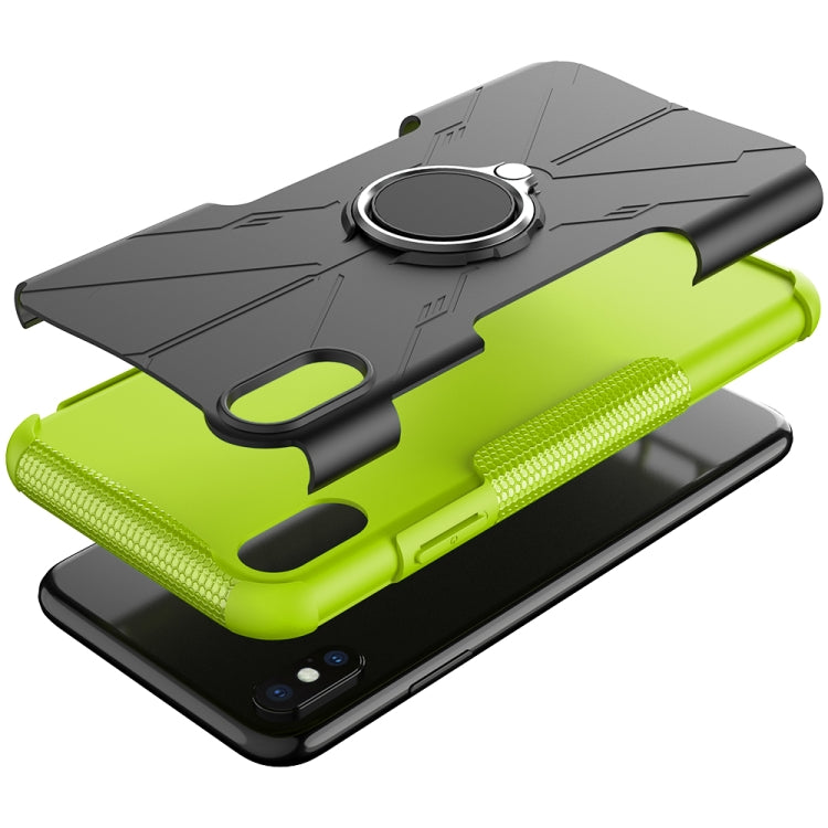 For iPhone XS Max Armor Bear Shockproof PC + TPU Protective Case with Ring Holder
