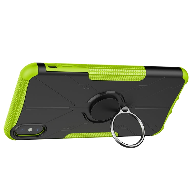 For iPhone XS Max Armor Bear Shockproof PC + TPU Protective Case with Ring Holder