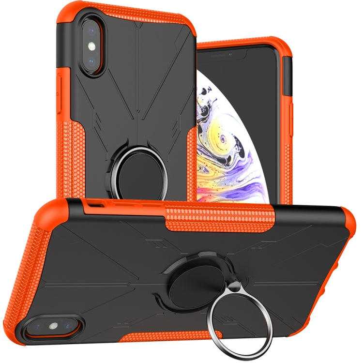 For iPhone XS Max Armor Bear Shockproof PC + TPU Protective Case with Ring Holder