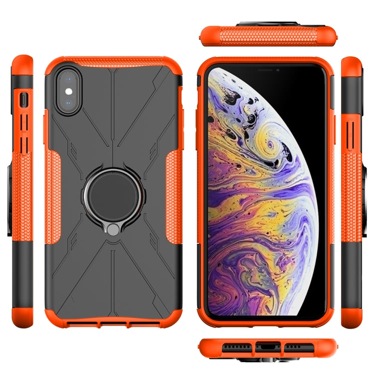 For iPhone XS Max Armor Bear Shockproof PC + TPU Protective Case with Ring Holder