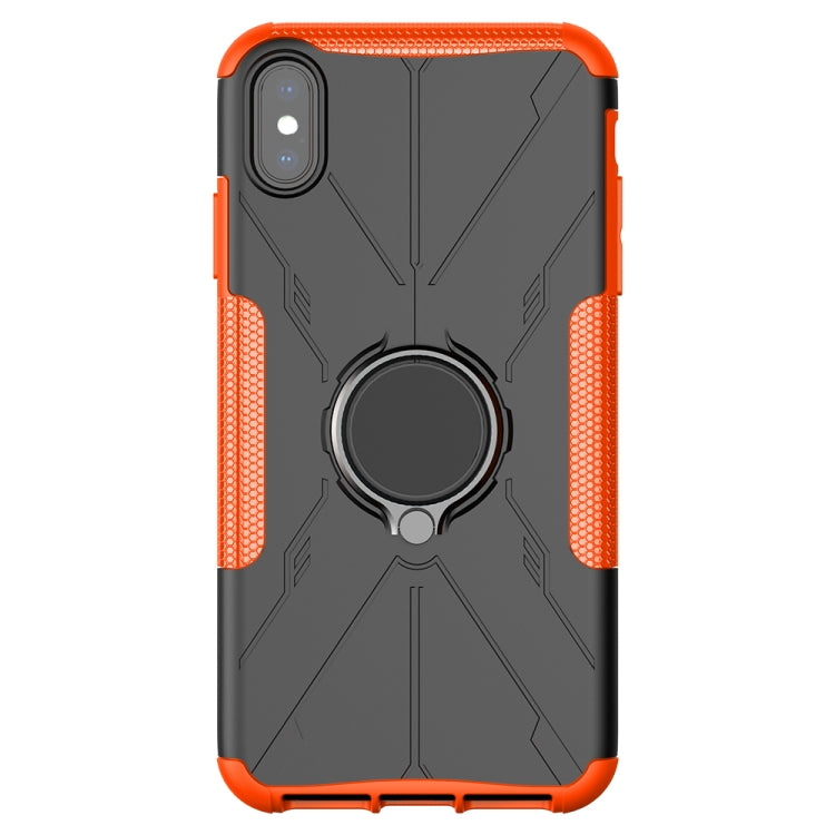 For iPhone XS Max Armor Bear Shockproof PC + TPU Protective Case with Ring Holder