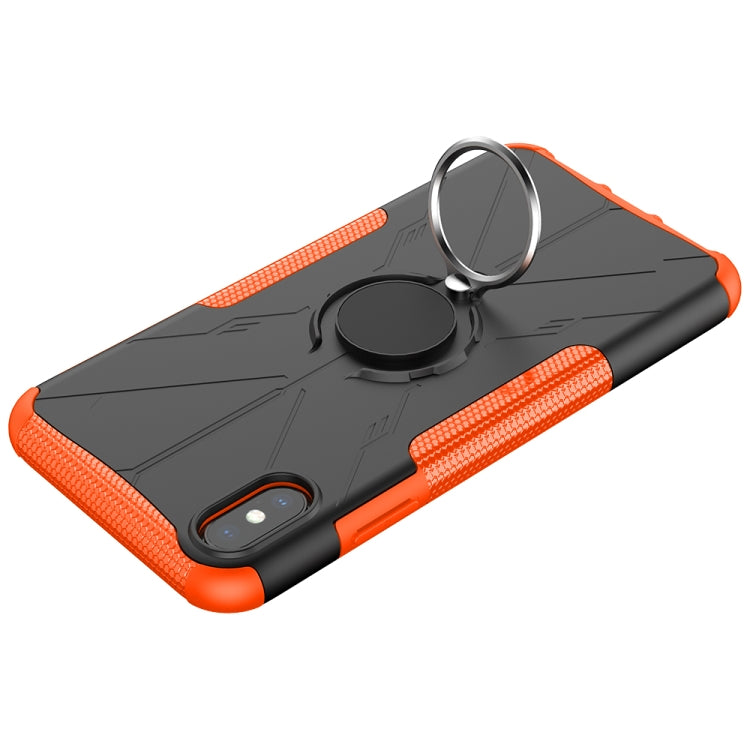 For iPhone XS Max Armor Bear Shockproof PC + TPU Protective Case with Ring Holder