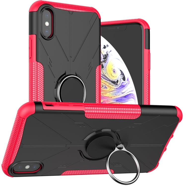 For iPhone XS Max Armor Bear Shockproof PC + TPU Protective Case with Ring Holder