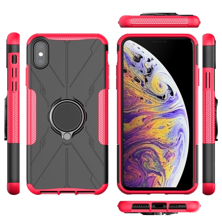 For iPhone XS Max Armor Bear Shockproof PC + TPU Protective Case with Ring Holder