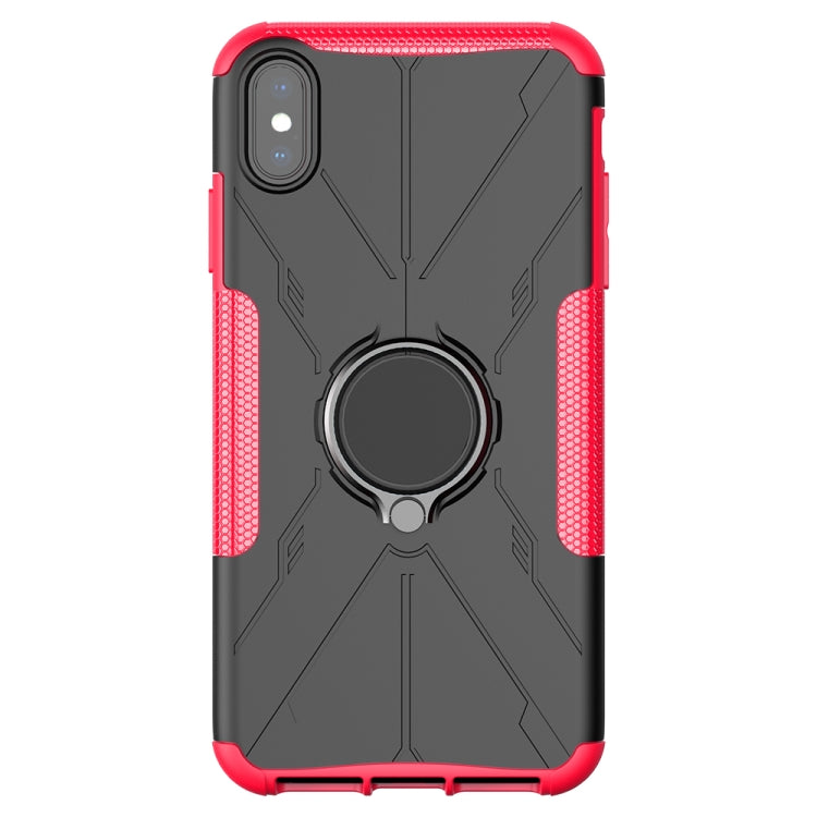 For iPhone XS Max Armor Bear Shockproof PC + TPU Protective Case with Ring Holder
