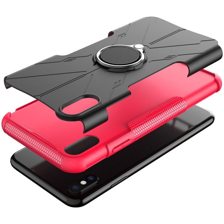 For iPhone XS Max Armor Bear Shockproof PC + TPU Protective Case with Ring Holder