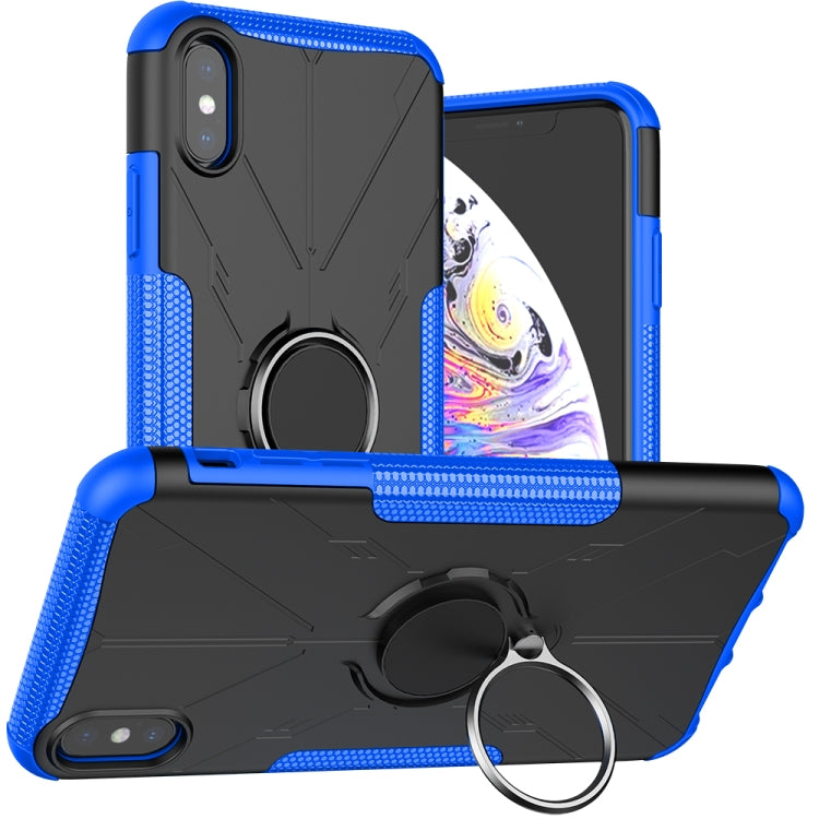 For iPhone XS Max Armor Bear Shockproof PC + TPU Protective Case with Ring Holder
