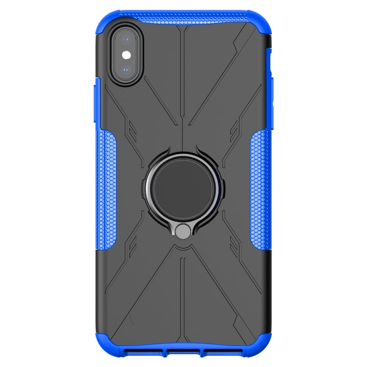 For iPhone XS Max Armor Bear Shockproof PC + TPU Protective Case with Ring Holder