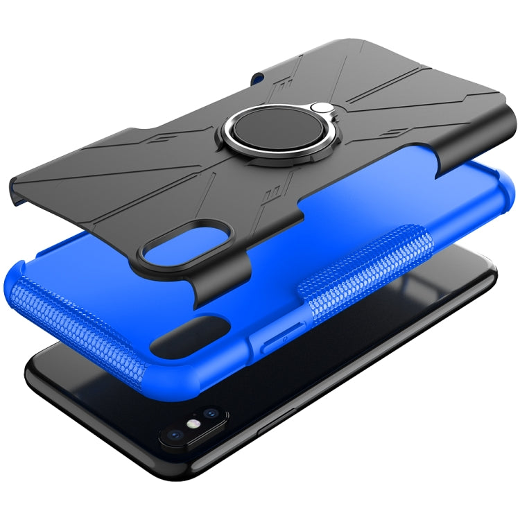 For iPhone XS Max Armor Bear Shockproof PC + TPU Protective Case with Ring Holder