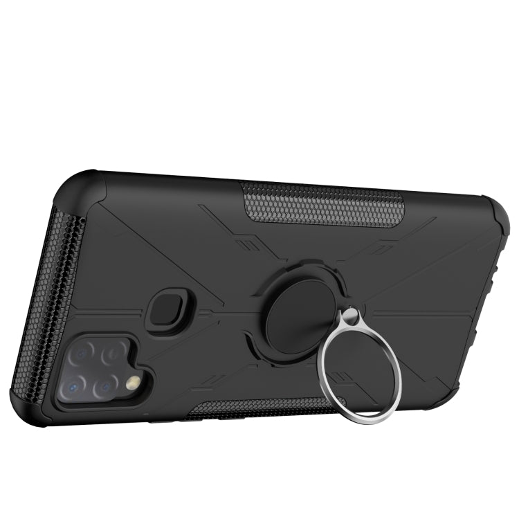 For Infinix Hot 10s Armor Bear Shockproof PC + TPU Protective Case with Ring Holder