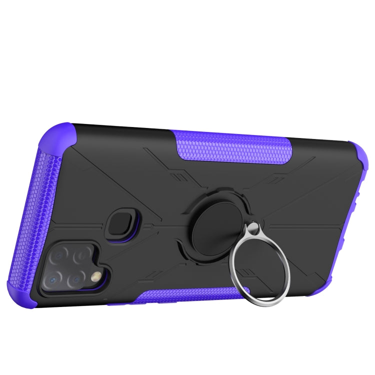 For Infinix Hot 10s Armor Bear Shockproof PC + TPU Protective Case with Ring Holder