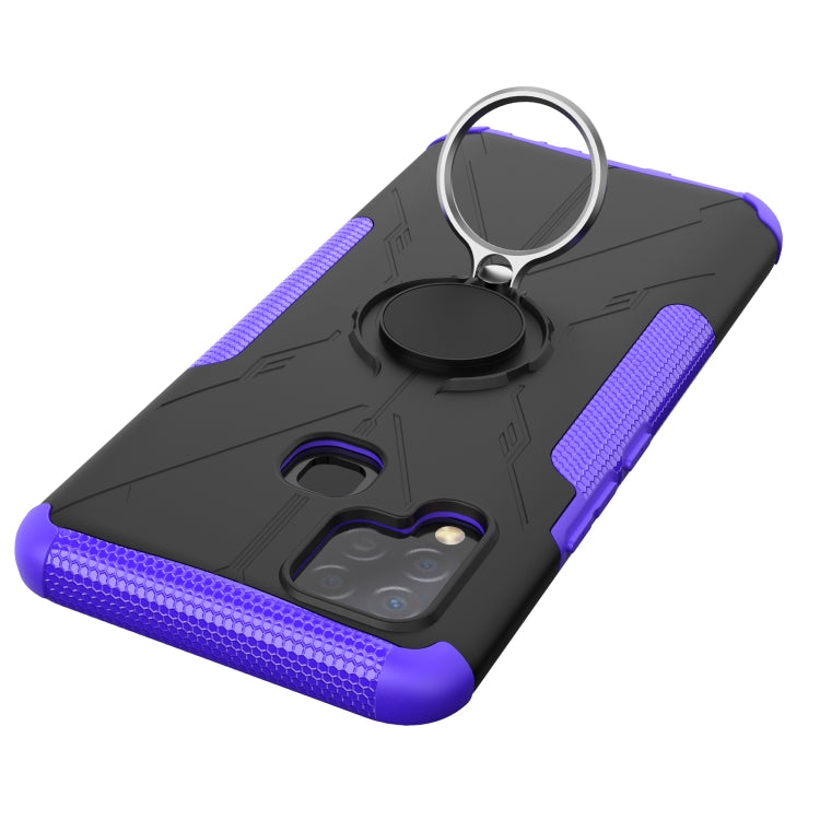 For Infinix Hot 10s Armor Bear Shockproof PC + TPU Protective Case with Ring Holder