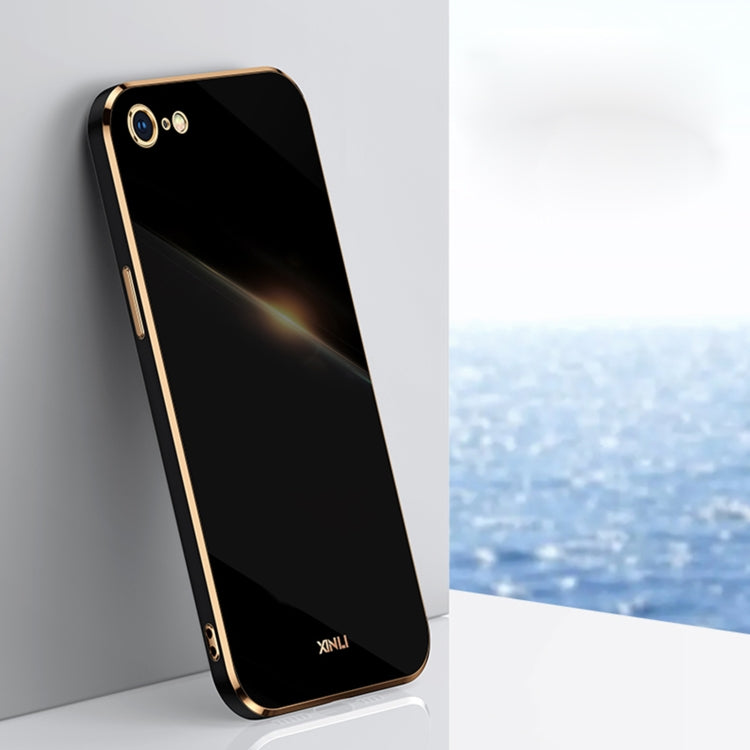 XINLI Straight 6D Plating Gold Edge TPU Shockproof Case For iPhone 6 / 6s