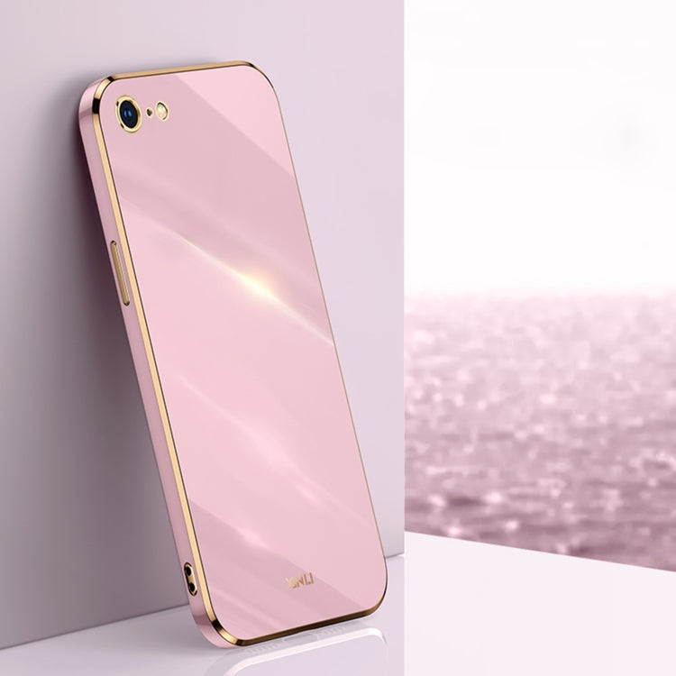 XINLI Straight 6D Plating Gold Edge TPU Shockproof Case For iPhone 6 / 6s