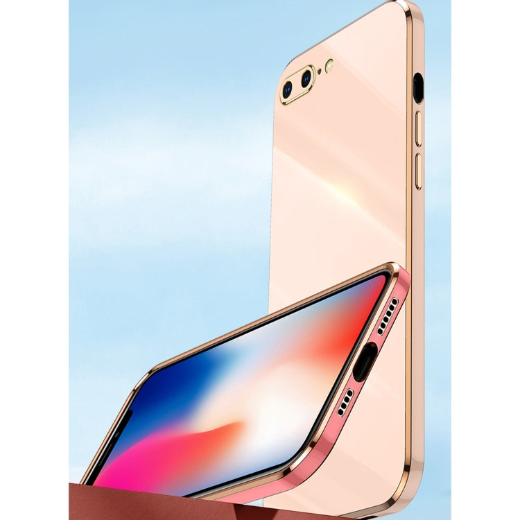 XINLI Straight 6D Plating Gold Edge TPU Shockproof Case For iPhone 6 / 6s