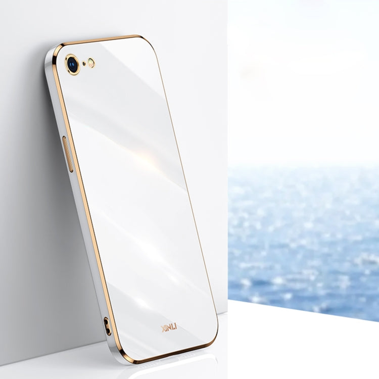 XINLI Straight 6D Plating Gold Edge TPU Shockproof Case For iPhone 6 / 6s