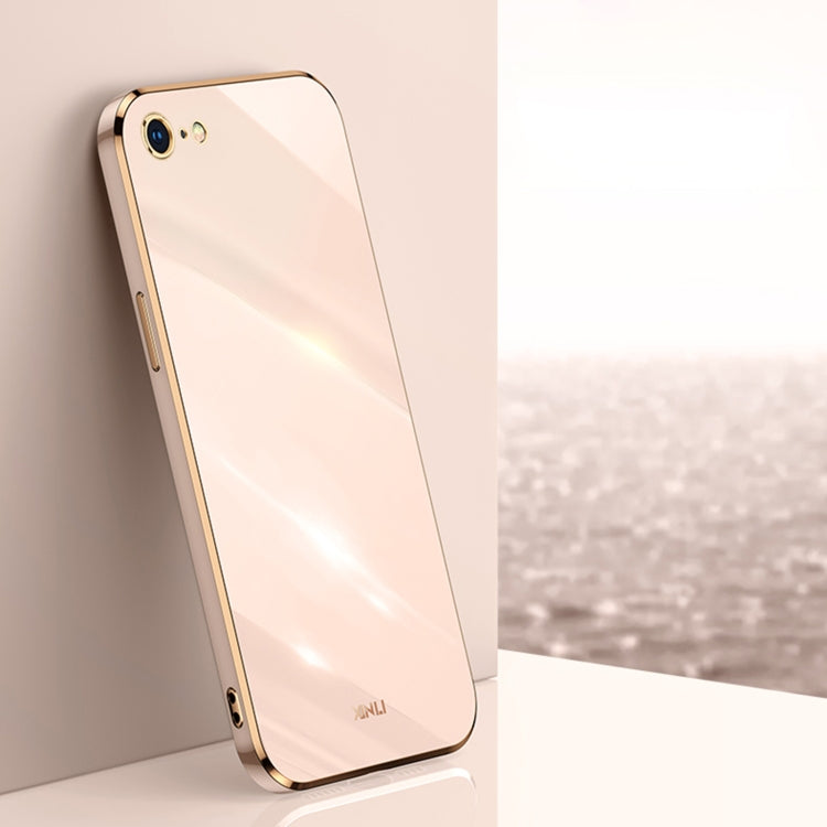 XINLI Straight 6D Plating Gold Edge TPU Shockproof Case For iPhone 6 / 6s