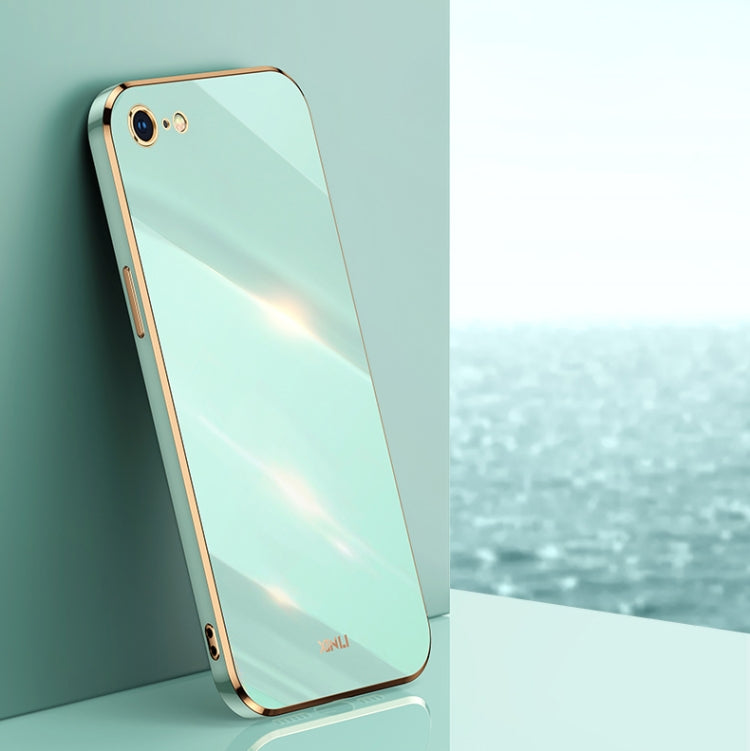 XINLI Straight 6D Plating Gold Edge TPU Shockproof Case For iPhone 6 / 6s