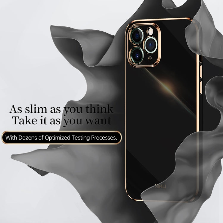 For iPhone 11 Pro XINLI Straight 6D Plating Gold Edge TPU Shockproof Case
