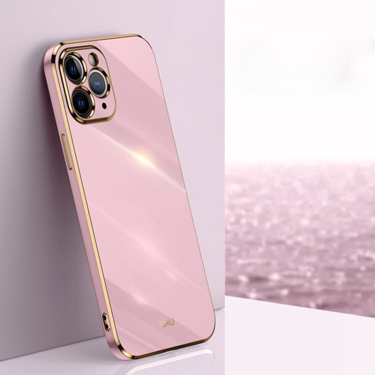 For iPhone 11 Pro Max XINLI Straight 6D Plating Gold Edge TPU Shockproof Case