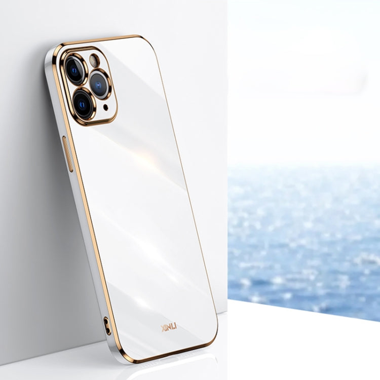 For iPhone 11 Pro Max XINLI Straight 6D Plating Gold Edge TPU Shockproof Case