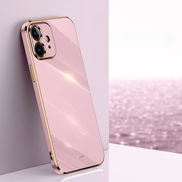 For iPhone 12 mini XINLI Straight 6D Plating Gold Edge TPU Shockproof Case