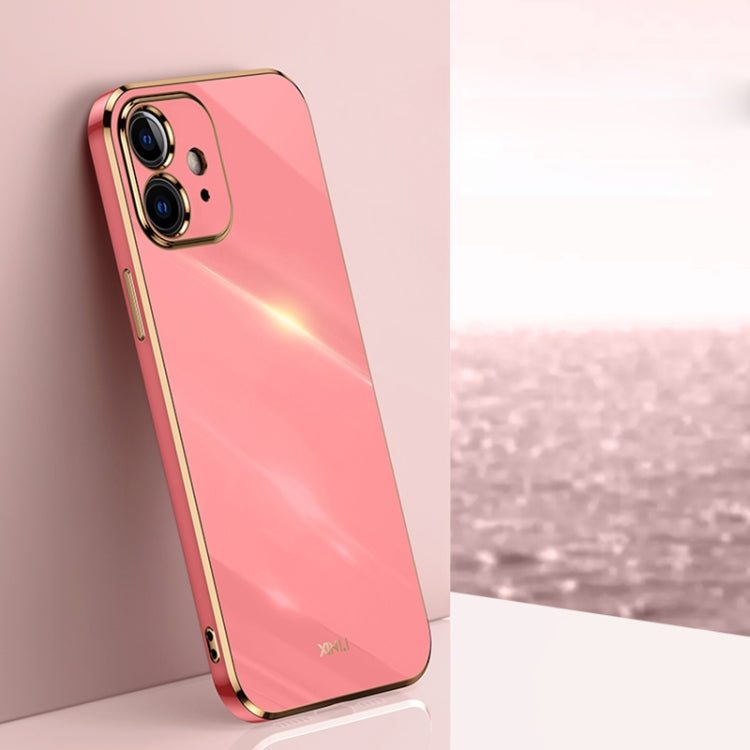 For iPhone 12 mini XINLI Straight 6D Plating Gold Edge TPU Shockproof Case