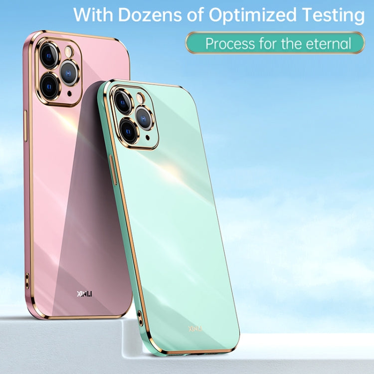 For iPhone 12 mini XINLI Straight 6D Plating Gold Edge TPU Shockproof Case