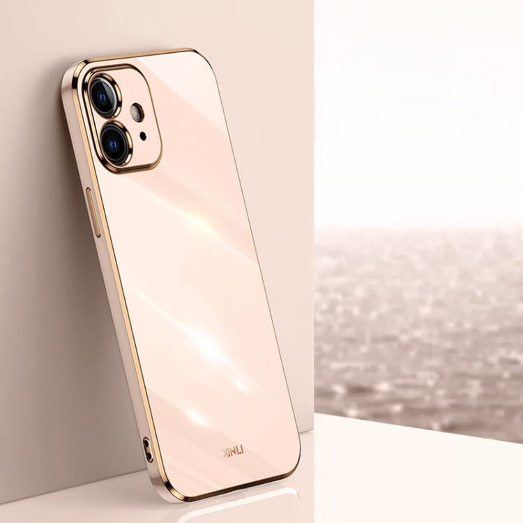 For iPhone 12 mini XINLI Straight 6D Plating Gold Edge TPU Shockproof Case
