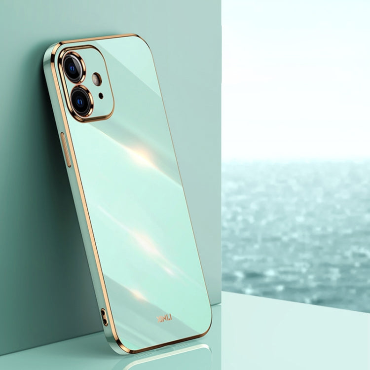 For iPhone 12 mini XINLI Straight 6D Plating Gold Edge TPU Shockproof Case