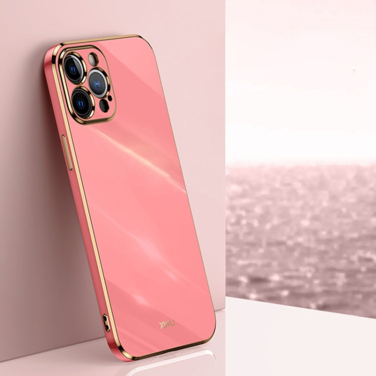 For iPhone 12 Pro XINLI Straight 6D Plating Gold Edge TPU Shockproof Case
