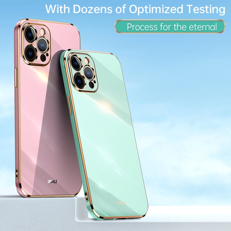 For iPhone 12 Pro XINLI Straight 6D Plating Gold Edge TPU Shockproof Case