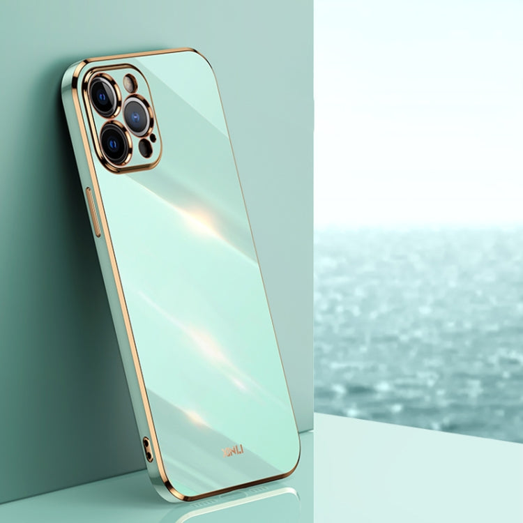 For iPhone 12 Pro Max XINLI Straight 6D Plating Gold Edge TPU Shockproof Case