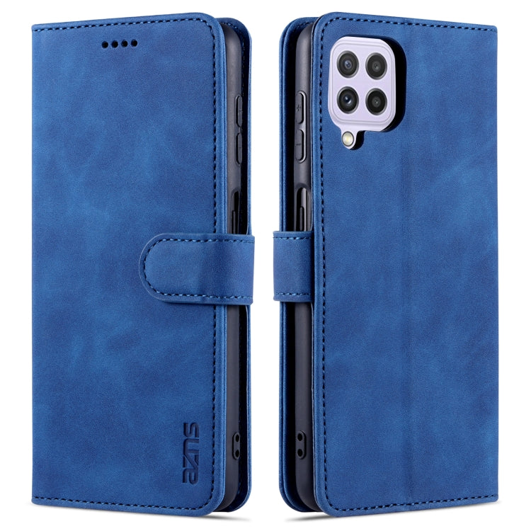For Samsung Galaxy A22 4G AZNS Skin Feel Calf Texture Horizontal Flip Leather Case with Card Slots & Holder & Wallet
