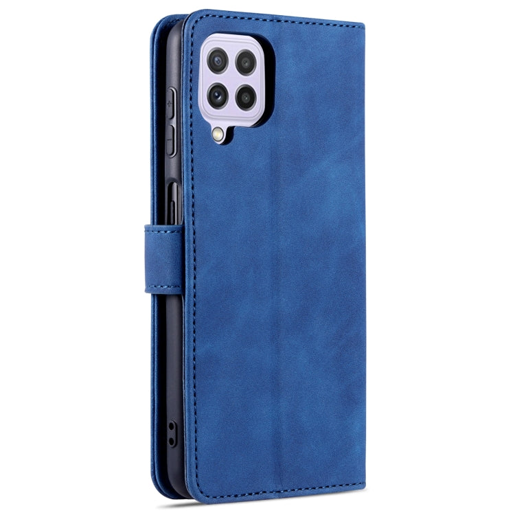 For Samsung Galaxy A22 4G AZNS Skin Feel Calf Texture Horizontal Flip Leather Case with Card Slots & Holder & Wallet