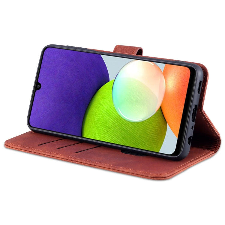 For Samsung Galaxy A22 4G AZNS Skin Feel Calf Texture Horizontal Flip Leather Case with Card Slots & Holder & Wallet