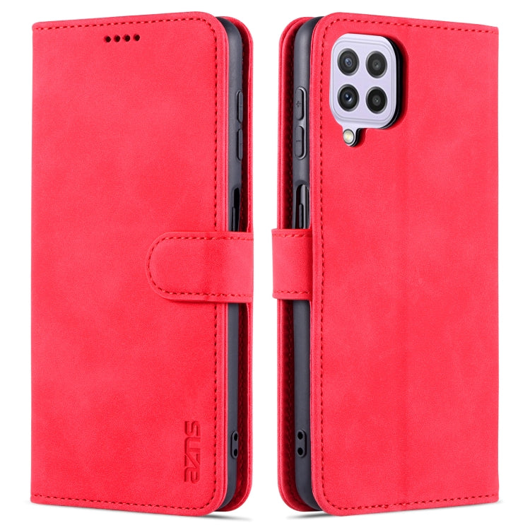 For Samsung Galaxy A22 4G AZNS Skin Feel Calf Texture Horizontal Flip Leather Case with Card Slots & Holder & Wallet