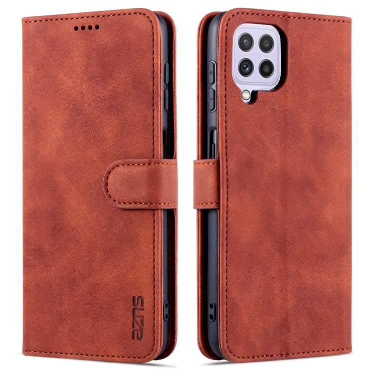 For Samsung Galaxy A22 4G AZNS Skin Feel Calf Texture Horizontal Flip Leather Case with Card Slots & Holder & Wallet