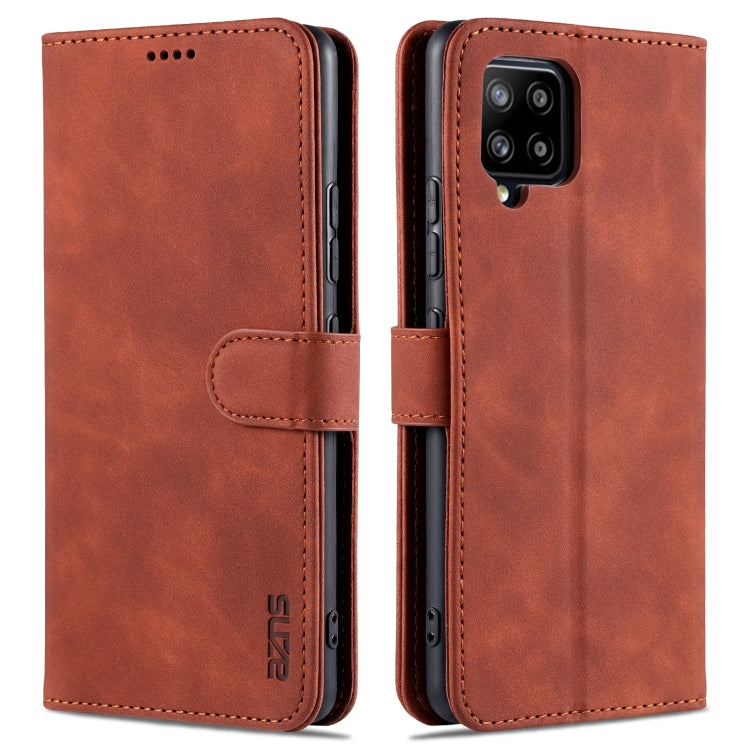 For Samsung Galaxy A42 5G AZNS Skin Feel Calf Texture Horizontal Flip Leather Case with Card Slots & Holder & Wallet