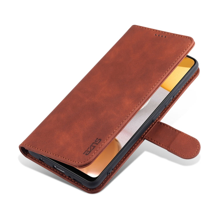 For Samsung Galaxy A42 5G AZNS Skin Feel Calf Texture Horizontal Flip Leather Case with Card Slots & Holder & Wallet