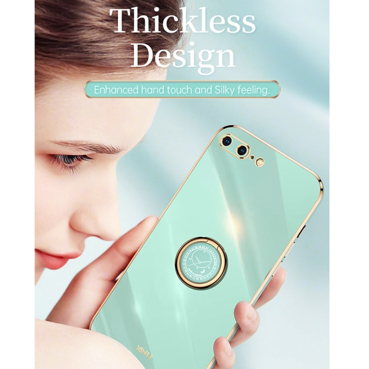 XINLI Straight 6D Plating Gold Edge TPU Shockproof Case with Ring Holder For iPhone 6 Plus / 6s Plus