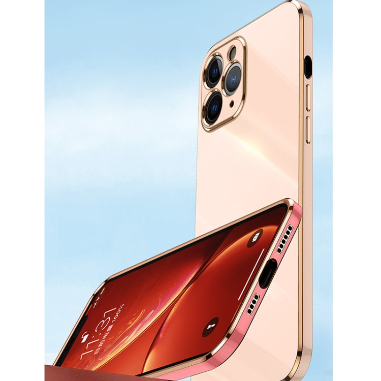 For iPhone 11 Pro Max XINLI Straight 6D Plating Gold Edge TPU Shockproof Case with Ring Holder