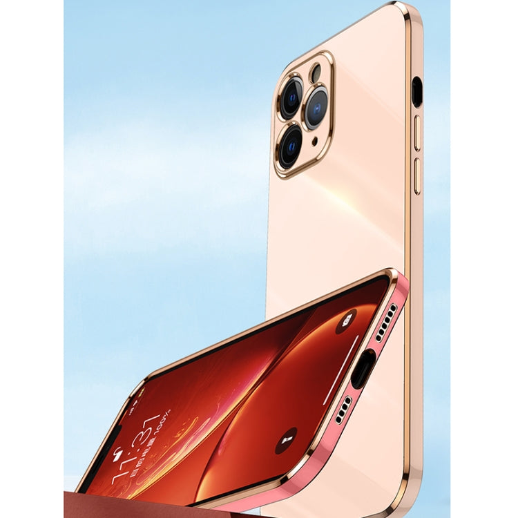 For iPhone 12 XINLI Straight 6D Plating Gold Edge TPU Shockproof Case with Ring Holder