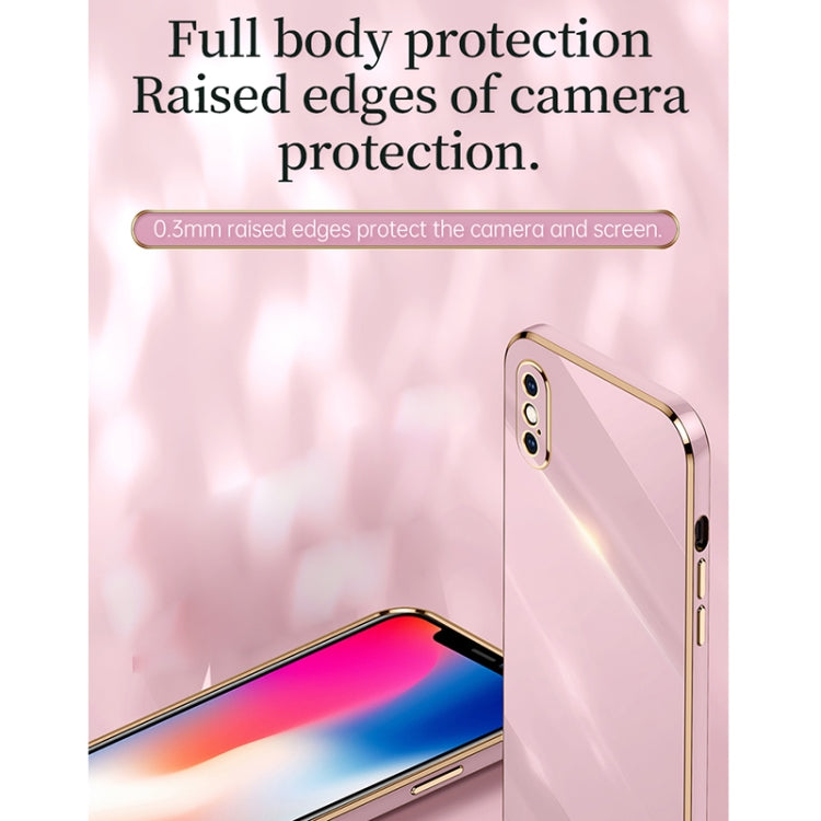 For iPhone X XINLI Straight 6D Plating Gold Edge TPU Shockproof Case with Ring Holder