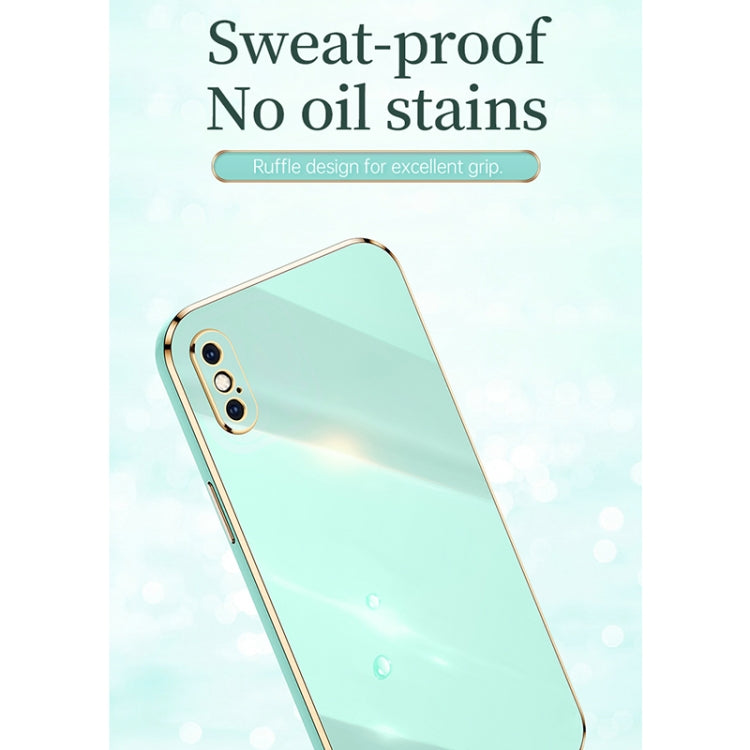 For iPhone X XINLI Straight 6D Plating Gold Edge TPU Shockproof Case with Ring Holder