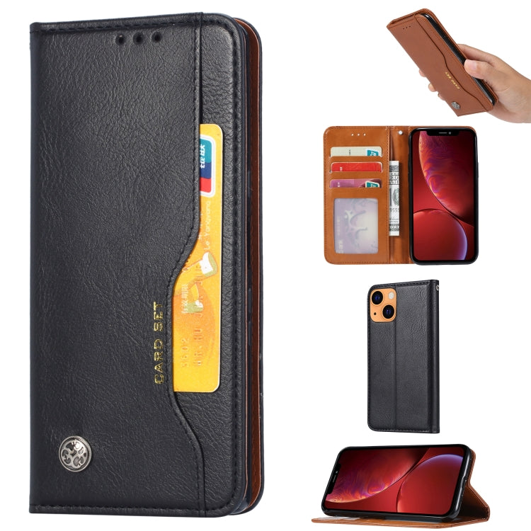 For iPhone 13 mini Knead Skin Texture Horizontal Flip Leather Case with Photo Frame & Holder & Card Slots & Wallet
