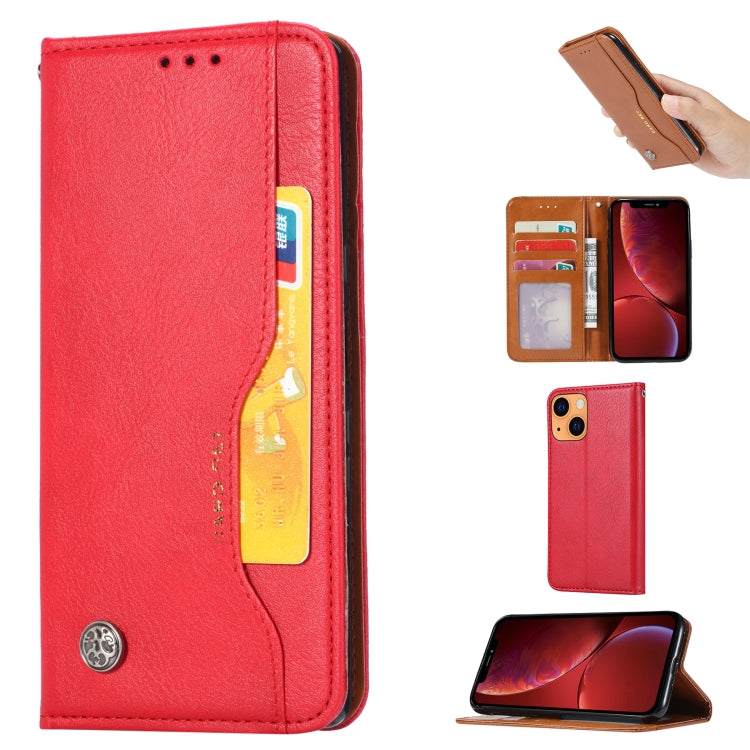 For iPhone 13 mini Knead Skin Texture Horizontal Flip Leather Case with Photo Frame & Holder & Card Slots & Wallet
