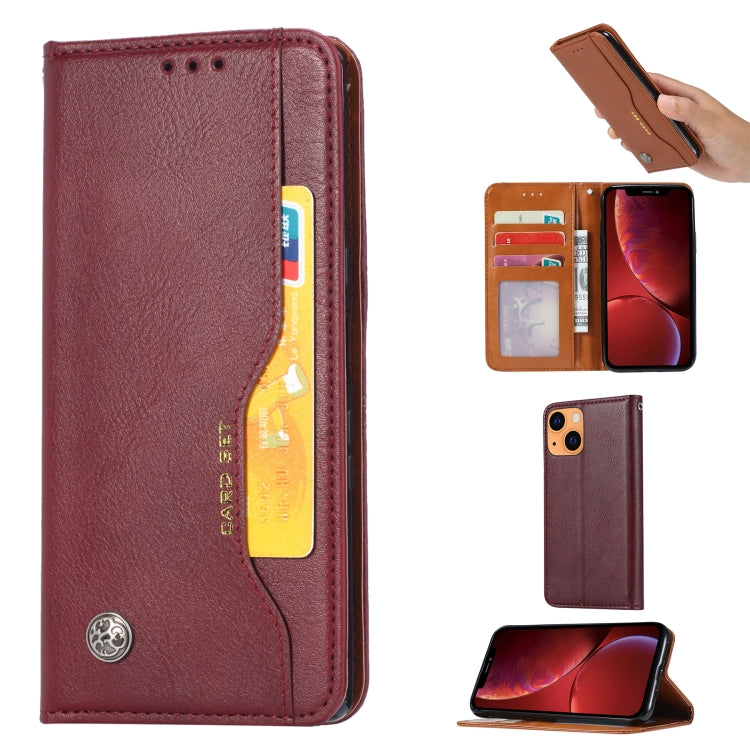 For iPhone 13 mini Knead Skin Texture Horizontal Flip Leather Case with Photo Frame & Holder & Card Slots & Wallet